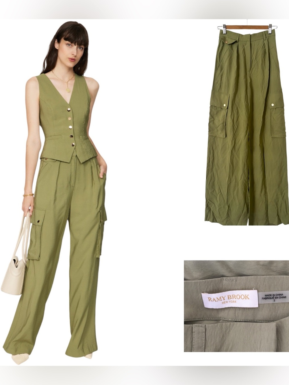 Ramy Brook Emil Wide-Leg Cargo Pants